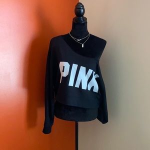 Vs pink cropped sweatshirt